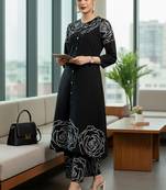 Women Floral Printed Regular Pure Cotton Kurta with Trousers