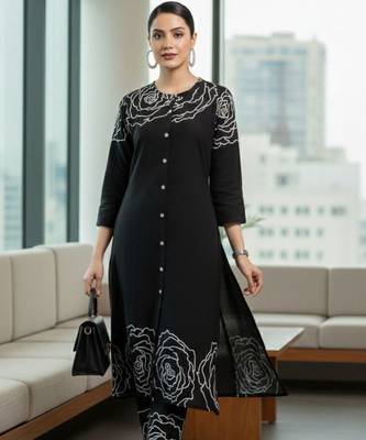 Women Floral Printed Regular Pure Cotton Kurta with Trousers 6