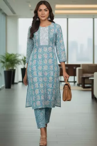 Women Ethnic Motifs Printed Regular Kurta with Trousers & With Dupatta