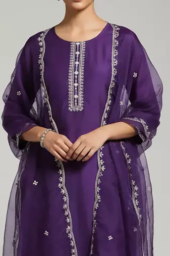 Women Ethnic Motifs Embroidered Regular Thread Work Kurta with Trousers & With Dupatta