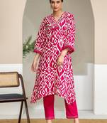 Women Ethnic Motifs Printed Pure Cotton A-Line Kurta with Trousers