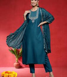 Women Ethnic Motifs Embroidered Regular Sequinned Kurta with Trousers & Dupatta