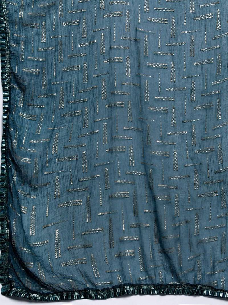 Women Ethnic Motifs Embroidered Regular Sequinned Kurta with Trousers & Dupatta