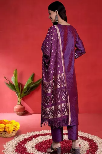 Women Ethnic Motifs Embroidered Kurta with Trousers & Dupatta