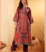 Ethnic Motifs Printed Mandarin Collar Gotta Patti Chanderi Silk Kurta & Trousers