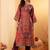 Ethnic Motifs Printed Mandarin Collar Gotta Patti Chanderi Silk Kurta & Trousers
