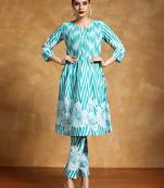 Women Striped Cotton Kurta with Trouser