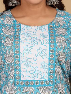 Floral Printed Straight Kurta With Salwar & Dupatta 3