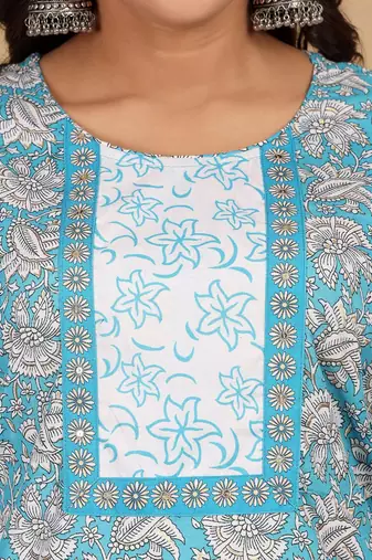 Floral Printed Straight Kurta With Salwar & Dupatta