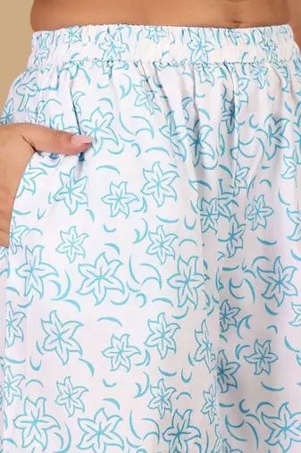 Floral Printed Straight Kurta With Salwar & Dupatta