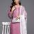 Women Floral Yoke Design Regular Thread Work Kurta with Trousers & With Dupatta