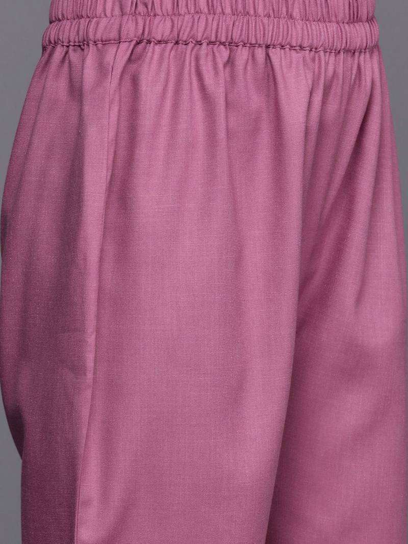 Women Floral Yoke Design Regular Thread Work Kurta with Trousers & With Dupatta
