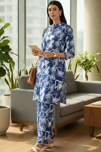 Women Printed Regular Kurta with Trousers