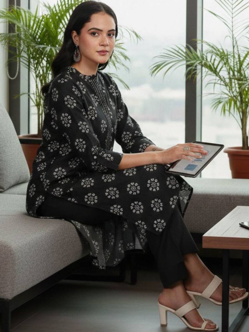 Women Ethnic Motifs Printed Regular Kurta with Trousers