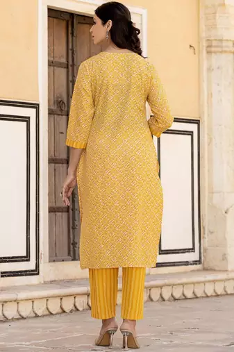 Ethnic Motifs Printed Regular Mirror Work Kurta with Trouser & Dupatta
