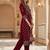 Women Ethnic Motifs Printed Regular Thread Work Velvet Kurta with Trousers