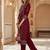 Women Ethnic Motifs Printed Regular Thread Work Velvet Kurta with Trousers