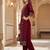 Women Ethnic Motifs Printed Regular Thread Work Velvet Kurta with Trousers