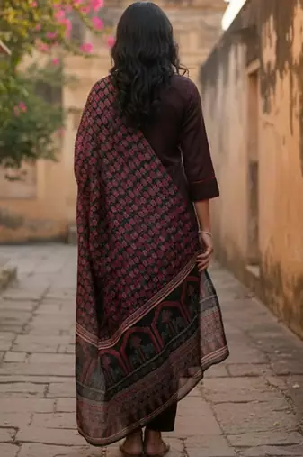 Women Ethnic Motifs Regular Kurta with Trousers & With Dupatta