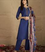 Women Ethnic Motifs Regular Sequinned Kurta with Trousers & Dupatta