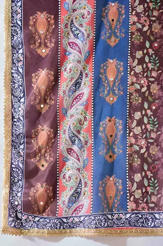 Women Ethnic Motifs Regular Sequinned Kurta with Trousers & Dupatta