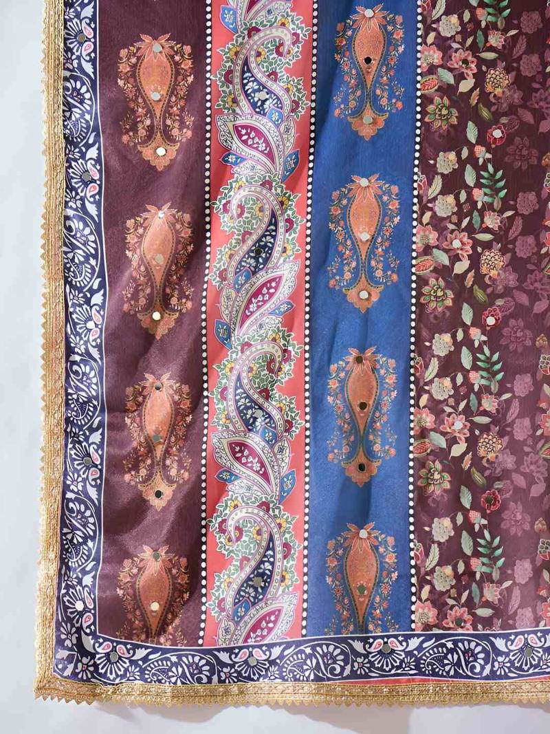 Women Ethnic Motifs Regular Sequinned Kurta with Trousers & Dupatta