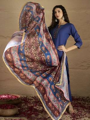 Women Ethnic Motifs Regular Sequinned Kurta with Trousers & Dupatta 3