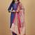 Thread Work Notch Neck Straight Kurta With Trousers And Dupatta