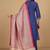 Thread Work Notch Neck Straight Kurta With Trousers And Dupatta