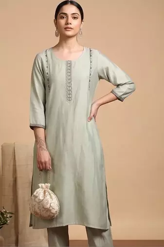 Women Ethnic Motifs Embroidered Regular Thread Work Kurta with Trousers & With Dupatta