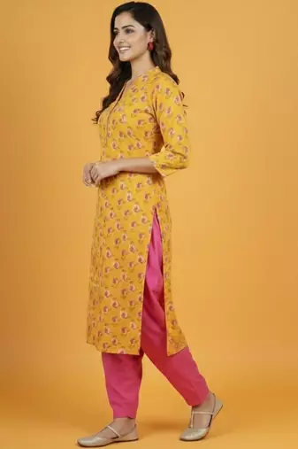 Women Floral Printed Regular Kurta with Trousers