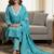 Ethnic Motifs Printed Square Neck Straight Kurta With Trousers & Dupatta