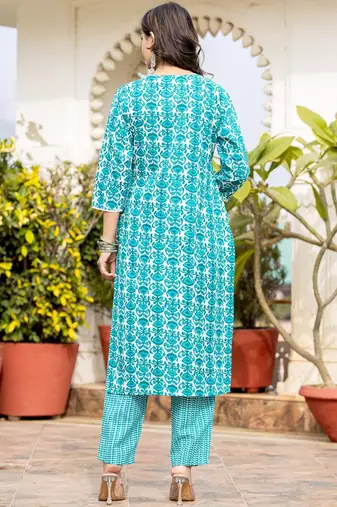 Women Ethnic Motifs Printed Kurta with Mirror Work, Printed Trousers, and Dupatta