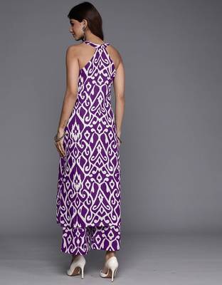 Ethnic Motifs Printed Sleeveless Regular Pure Cotton Kurta With Palazzo 4