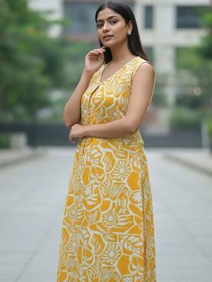 Women Floral Printed Regular Kurta with Trousers 2