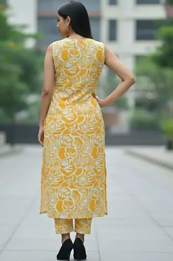 Women Floral Printed Regular Kurta with Trousers