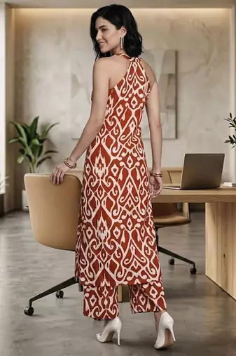 Women Ethnic Motifs Printed Regular Pure Cotton Kurta with Trousers