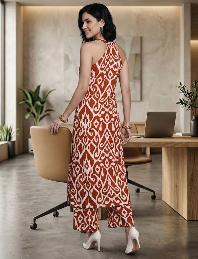 Women Ethnic Motifs Printed Regular Pure Cotton Kurta with Trousers