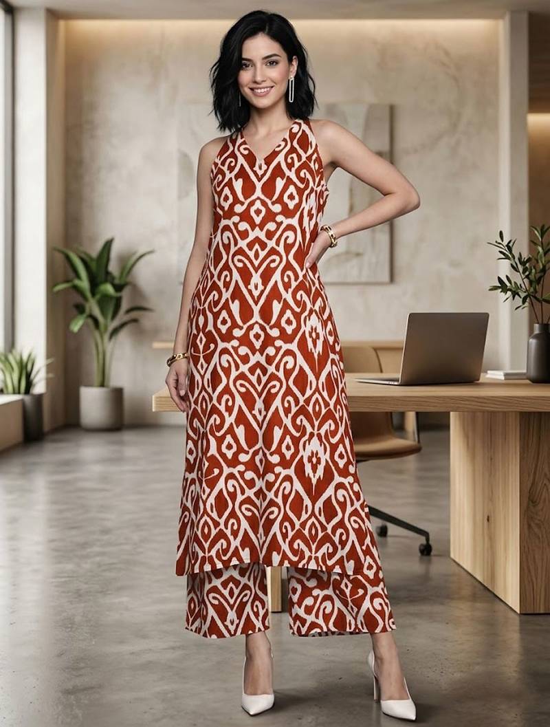 Women Ethnic Motifs Printed Regular Pure Cotton Kurta with Trousers