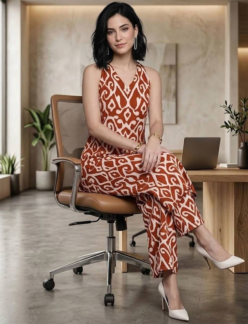 Women Ethnic Motifs Printed Regular Pure Cotton Kurta with Trousers