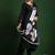 Thread Work Notch Neck Straight Kurta With Trousers And Dupatta