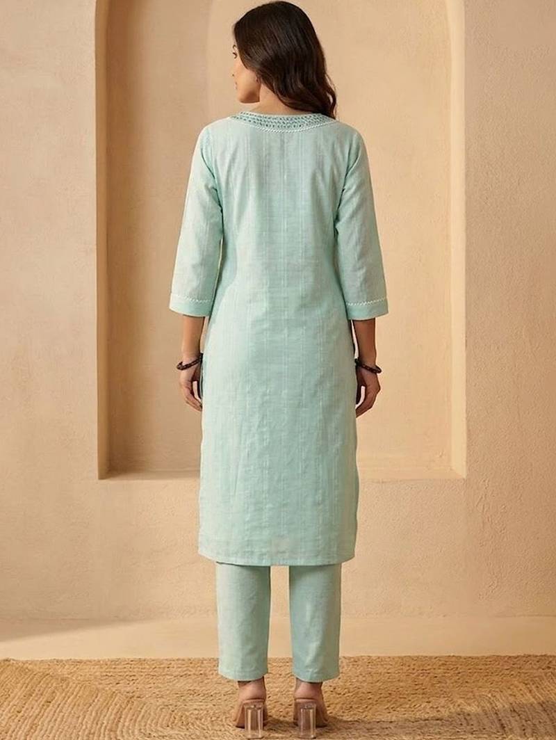 Women Regular Mirror Work Kurta with Trousers