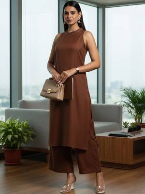Women Regular Thread Work Kurta with Trousers 6