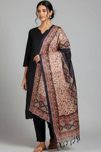 Women Ethnic Motifs Regular Kurta with Trousers & With Dupatta