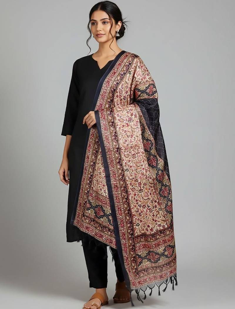Women Ethnic Motifs Regular Kurta with Trousers & With Dupatta