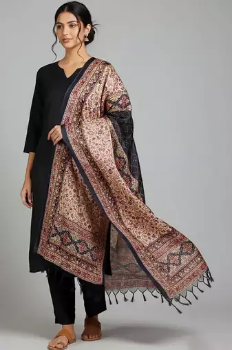 Women Ethnic Motifs Regular Kurta with Trousers & With Dupatta