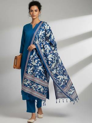 Women Ethnic Motifs Regular Kurta with Trousers & With Dupatta 3