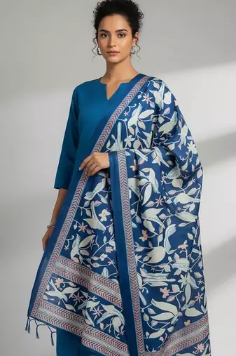 Women Ethnic Motifs Regular Kurta with Trousers & With Dupatta