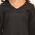 Black V-Neck Three-Quarter Sleeves Straight Kurta With Trousers & Dupatta