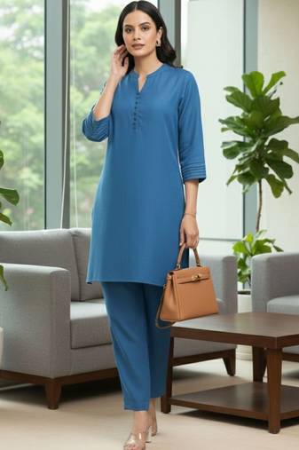 Women Regular Pure Cotton Kurta with Trousers